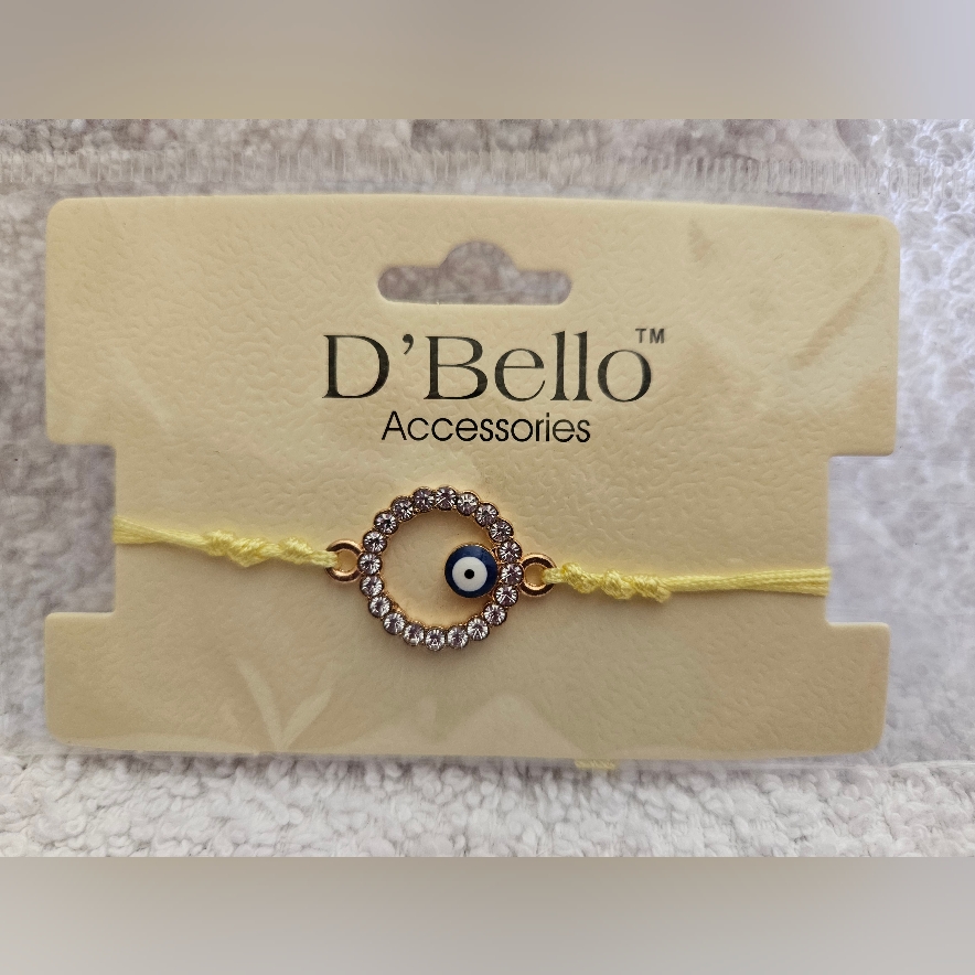 Nwt/Evil Eye Adjustable Bracelet With Glass Beads